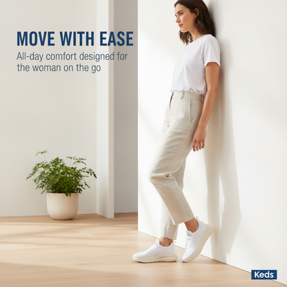 Women's Blissmove Slip On Eng Knit Snow White/Parchment Sneaker (BMSLIP5111-WF69404)